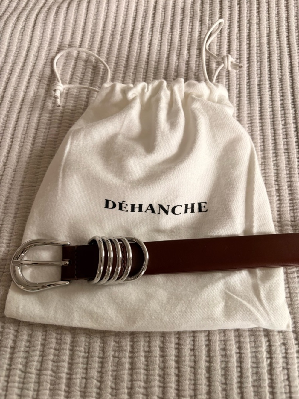 Brown Leather Belt with Silver Buckle
